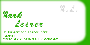 mark leirer business card